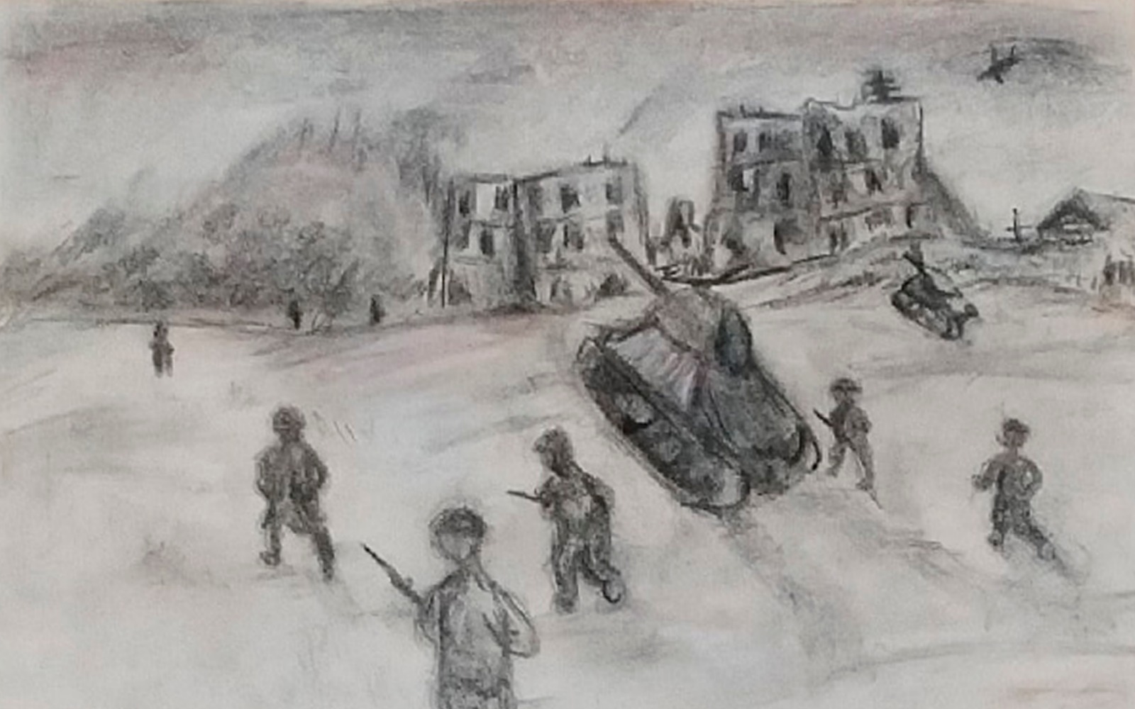 Рисунок на тему сталинградская битва простым карандашом