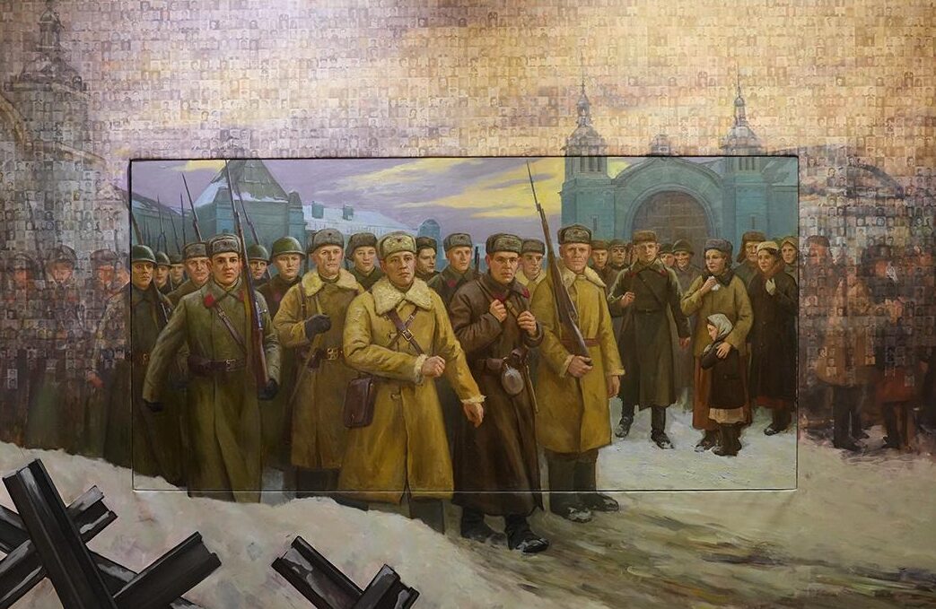 Защитников Москвы изобразили на картине