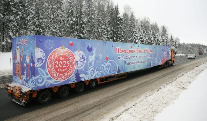 Главная новогодняя ель доставлена в сердце столицы