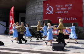 Атмосферу 1940-х воссоздали в Парке Победы